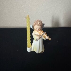 Goebel | Vintage Angel Figurine Playing Violin with Candle Holder